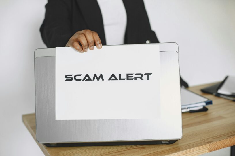 Scam alert message pertaining to cyber insurance