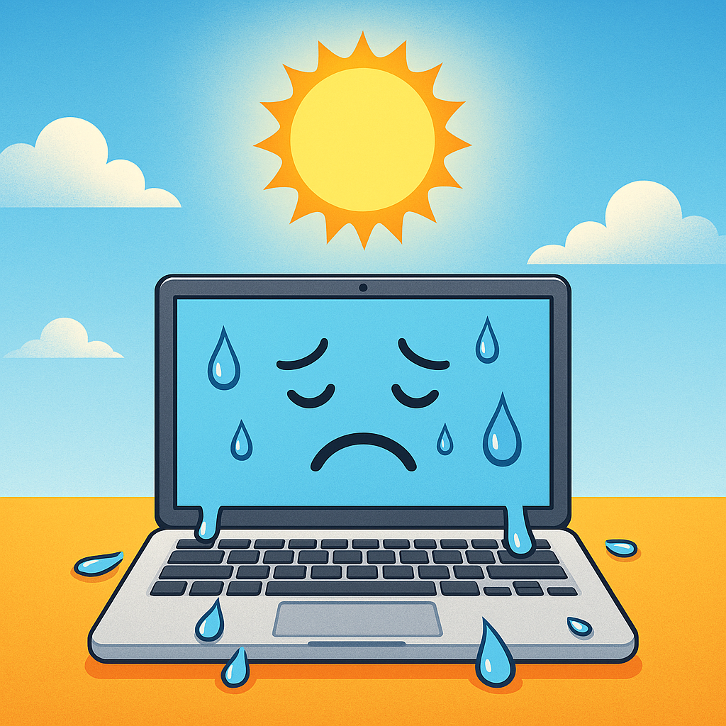 computer sweating in summer